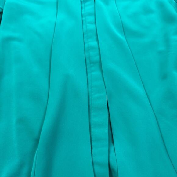 Vintage Pendleton Mock Tie Neck Elegant Teal Blouse with Bow Scarf ~ Sm/Md - Picture 10 of 11